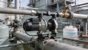 Bomba Elétrica de Diafragma em ambiente industrial externo