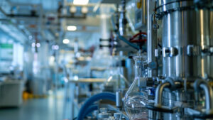 planta industrial de quimicos que utliza uma Bomba termoplástica para sua operação