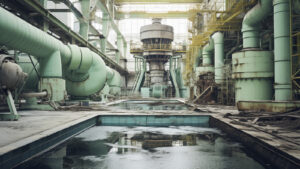 interio de planta industrial que usa Bomba de recirculação